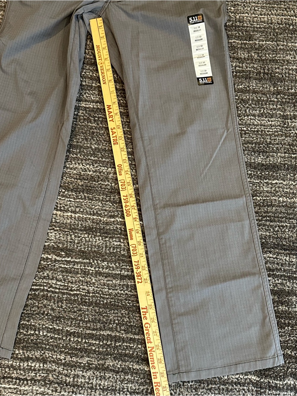5.11 Tactical Women’s Cirrus Pants Size 10 Regular Gray Ripstop Straight Leg New - Picture 14 of 16